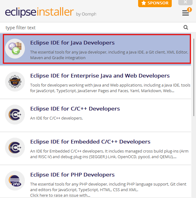Eclipse IDE for Java Developers